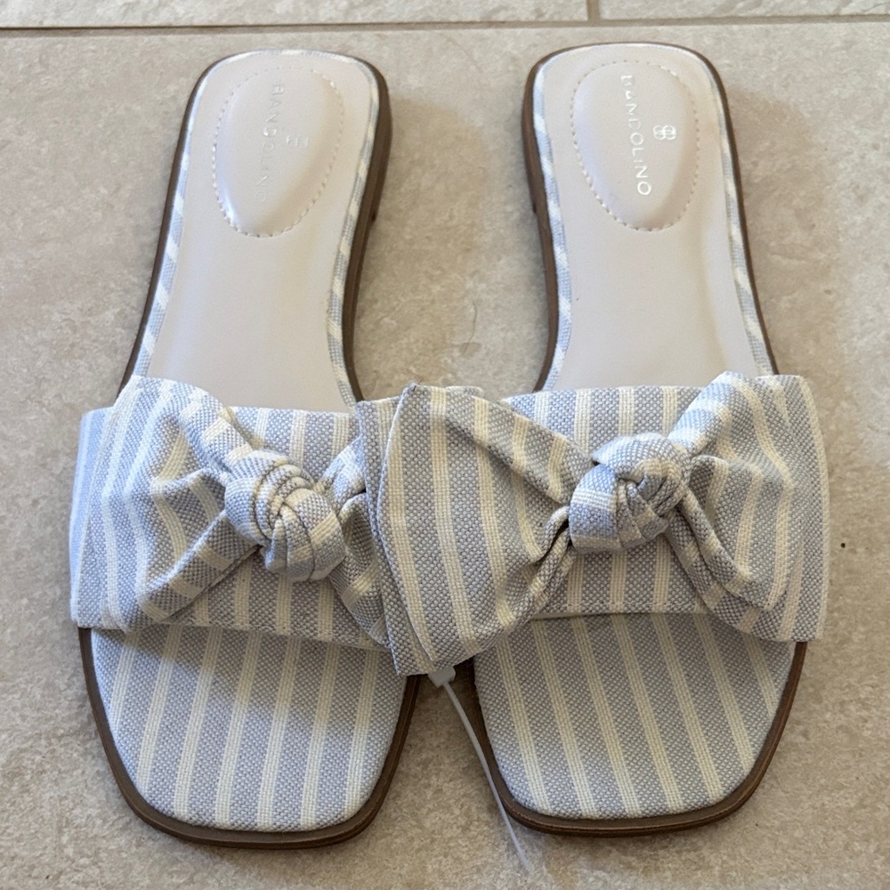 Bandolino Women’s Violeta Bow Flat Slide Sandals